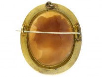 Victorian 18ct Gold Shell Cameo of a Classical Ladies Head