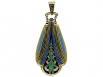 Art Deco 18ct Gold & Enamel Pendant Watch