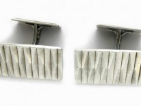 Silver Geometric Design Cufflinks
