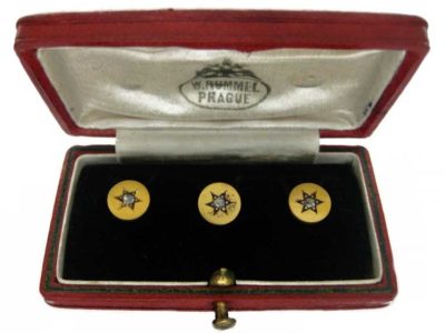 18ct Gold & Diamond Star Design Dress Studs