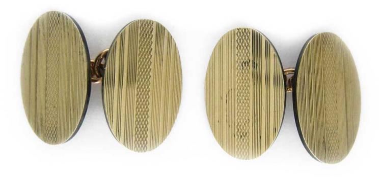 9ct Gold Oval Design Cufflinks