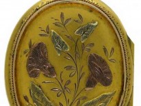 Victorian 15ct Three Colour Gold Oval Locket