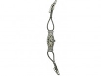 Ornate Art Deco White Gold & Diamond Watch