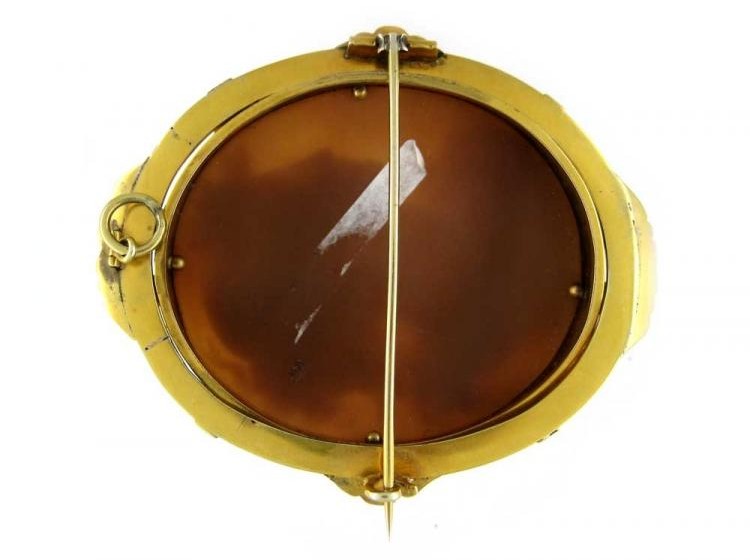 Large Shell Cameo of a Classical Ladies Head in Ornate Victorian 18ct Gold Mount