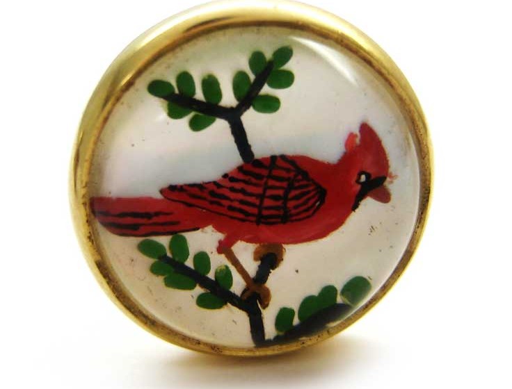 18ct Gold & Intaglio Bird Cufflinks
