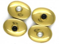 18ct Gold, Onyx & Pearl Cufflinks