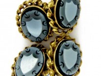 Victorian 18ct Gold & Banded Sardonyx Shield Cufflinks