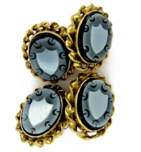 Victorian 18ct Gold & Banded Sardonyx Shield Cufflinks