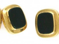 Large 14ct Gold & Bloodstone Cufflinks