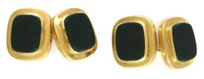 Large 14ct Gold & Bloodstone Cufflinks