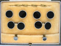 Round Platinum & Onyx Dress Set