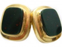 Large 14ct Gold & Bloodstone Cufflinks