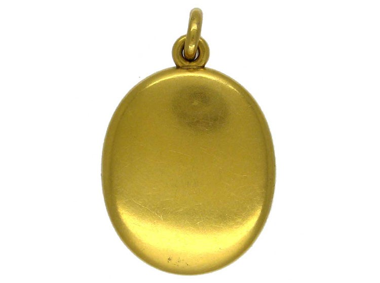 18ct Gold Locket with Ruby, Emerald, Diamond & Pearl Detail