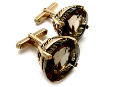 Large Smoky Quartz Cufflinks