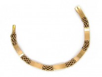 Early 20th Century 15ct Gold Plain & Decorated Bracelet by Deakin & Francis