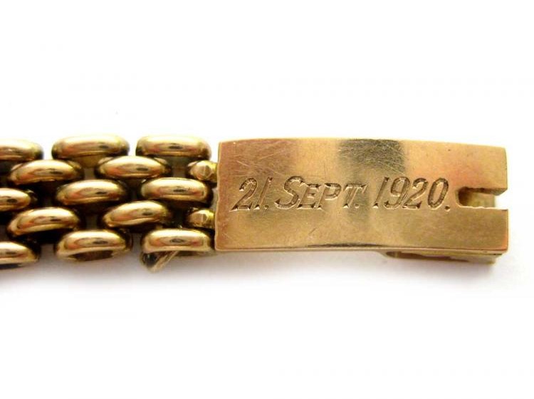 Early 20th Century 15ct Gold Plain & Decorated Bracelet by Deakin & Francis