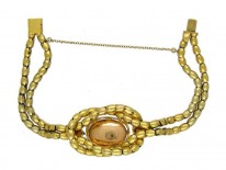 Victorian 18ct Gold & Cabochon Garnet Bracelet