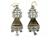 Ornate Smoky Quartz & Marcasite Earrings