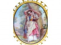 French Enamel & Pearl Brooch