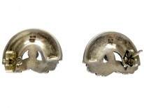 Silver & Mixed Stone German Earrings by Gustave Braendle