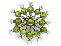 Edwardian Diamond & Peridot Brooch