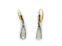 Aquamarine & Diamond Drop Earrings