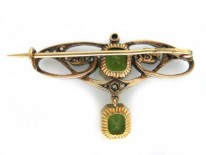 Peridot & Diamond Brooch