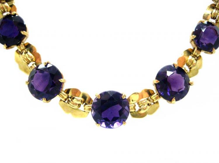 18ct Gold & Amethyst Necklace