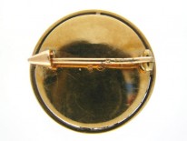 Edwardian 14ct Gold Reverse Intaglio Crystal Brooch of Flowers