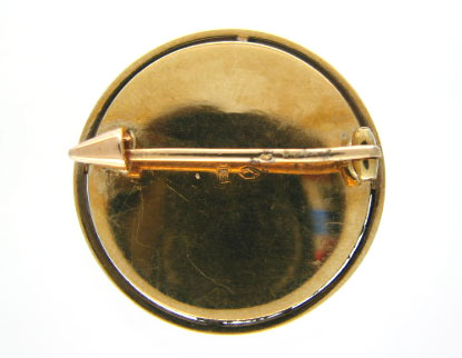 Edwardian 14ct Gold Reverse Intaglio Crystal Brooch of Flowers