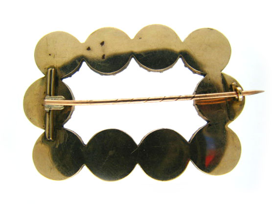 Scottish Agate Gold Brooch