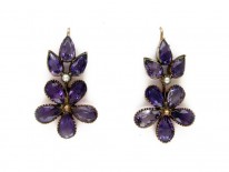 Amethyst & Pearl Flower Earrings