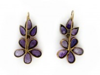 Amethyst & Pearl Flower Earrings