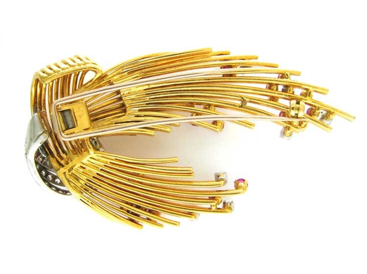 Kutchinksy 18ct Gold, Diamond & Ruby Spray
