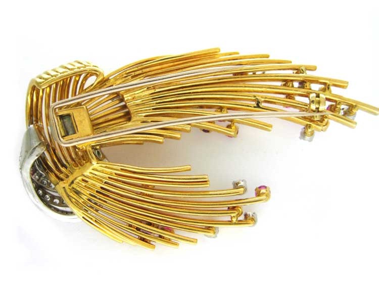 Kutchinksy 18ct Gold, Diamond & Ruby Spray
