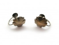 9ct Gold Hear Petal Flower Earrings