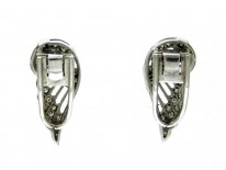 Diamond & Platinum Clip-On Wing Earrings