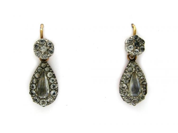 Silver & Paste Drop Earrings