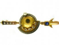 Vatican 18ct Gold & Platinum Gold Helmet & Staff Brooch