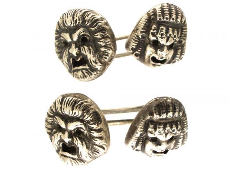 Rare Silver Theatrical Cufflinks