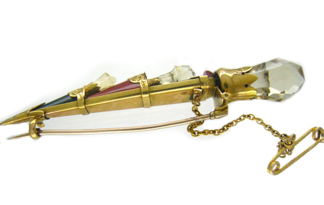 Scottish Gold Dirk Brooch