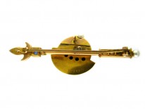 Vatican 18ct Gold & Platinum Gold Helmet & Staff Brooch
