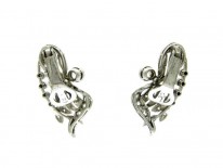 Diamond & Platinum Clip-on Earrings