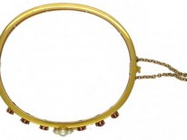 15ct Gold, Ruby & Pearl Bangle