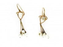 15ct Gold & Natural Baroque Pearl Earrings
