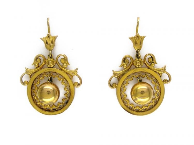 15ct Gold Ball Drop Earrings
