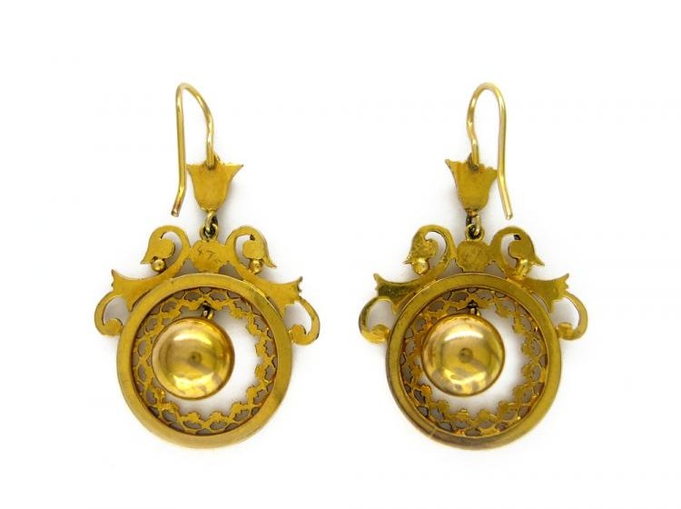 15ct Gold Ball Drop Earrings