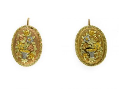Four Colour Gold French Earrings