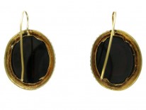 Cabochon Garnet 18ct Gold Earrings