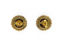 Hessanite Garnet & Pearl Round Earrings